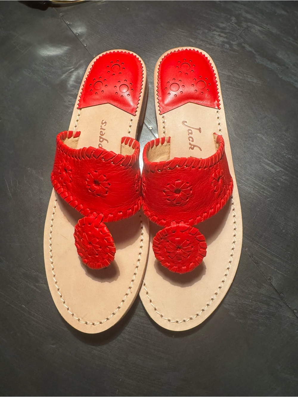‼️New Jack Rogers whipstitch Red Sandals